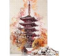 500 Pieces Puzzles for Adults Tokyo in Watercolor Creative Square Jigsaw Puzzles for Adults, Wooden Puzzles Home Decoration Jigsaw Puzzles 500pcs (52x38cm)