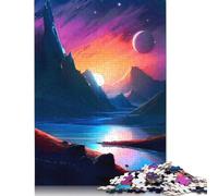 500 Pieces Puzzles for Adults Twilight Mountain River Jigsaw Puzzles for Adults And Wooden Puzzles Home Decoration 500pcs (52x38cm)