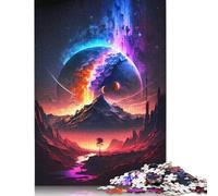 500 Pieces Puzzles for Adults Twilight on New Planet Creative Square Jigsaw Puzzles for Adults, Wooden Puzzles Home Decoration Jigsaw Puzzles 500pcs (52x38cm)