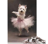 500 Pieces Puzzles for Adults Westie Dog Ballerina Jigsaw Puzzles for Adults And Wooden Puzzles Home Decoration 500pcs (52x38cm)