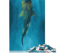 500 Pieces Puzzles for Adults Whale Shark in Blue Water Creative Square Jigsaw Puzzles for Adults, Wooden Puzzles Home Decoration Jigsaw Puzzles 500pcs (52x38cm)