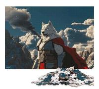 500 Pieces Puzzles for Adults Wolf Warrior Anime Art Creative Square Jigsaw Puzzles for Adults, Wooden Puzzles Home Decoration Jigsaw Puzzles 500pcs (52x38cm)