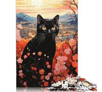 500 Pieces Puzzles Jigsaw Adults Puzzle Standard Jigsaw Cat Flower Japanese Jigsaw Family Decoration Educational Toy Game 500pcs (52x38cm)