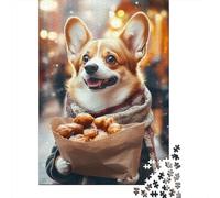 500 Pieces Puzzles Jigsaw Adults Puzzle Standard Jigsaw Christmas Corgi Jigsaw Family Decoration Educational Toy Game 500pcs (52x38cm)