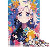 500 Pieces Puzzles Jigsaw Adults Puzzle Standard Jigsaw Japanese Anime Girl Jigsaw Family Decoration Educational Toy Game 500pcs (52x38cm)