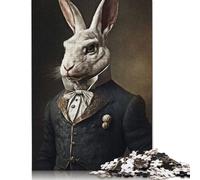 500 Pieces Rabbit Dress Puzzles Jigsaw Adults Difficulty Puzzles Jigsaw Educational Games Toy Family Decoration 500pcs (52x38cm)