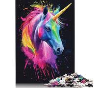500 Pieces Rainbow Unicorn for Adults Difficult Jigsaw Puzzles Wooden Puzzle for Adults And Teenager Jigsaw Puzzles for Adult 500pcs (52x38cm)