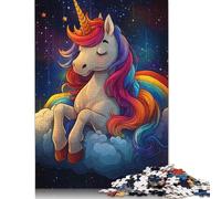 500 Pieces Rainbow Unicorn on Cloud for Adults Difficult Jigsaw Puzzles Puzzles Jigsaw Puzzles for Adults 500pcs (52x38cm)
