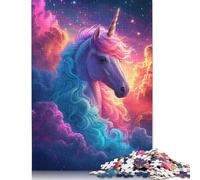 500 Pieces Rainbow Unicorn Puzzles Jigsaw Adults Difficulty Jigsaw Puzzle Relaxing Games Toy 500pcs (52x38cm)