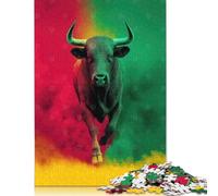 500 Pieces Rasta Bull Jigsaw Puzzles for Adults Wooden Puzzles for Adults & Teenager Family Activity Jigsaw Puzzles 500pcs (52x38cm)