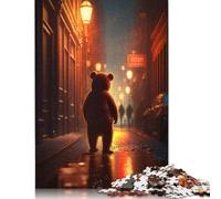 500 Pieces Red Light District Bear for Adults Difficult Jigsaw Wooden Puzzle for Adults Christmas Eve Gifts 500pcs (52x38cm)