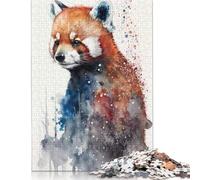 500 Pieces Red Panda Watercolor Jigsaw Puzzle Puzzle Jigsaws for Adults& Teenagers Age 12 Years Up 500pcs (52x38cm)