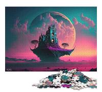 500 Pieces 'Retro Futuristic Planet Puzzles Wooden Puzzle for Adults And Teenager Puzzling for Gift 500pcs (52x38cm)