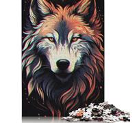 500 Pieces Retro Wolf Puzzles Jigsaw Adults Difficulty Jigsaw Puzzle Relaxing Games Toy 500pcs (52x38cm)