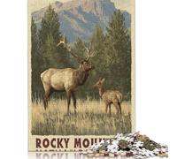 500 Pieces Rocky Mountain Majesty Creative Square Jigsaw Puzzles for Adults & Wooden Puzzles Challenging Game 500pcs (52x38cm)