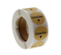 500 Pieces/Roll Round Gracias Labels Stickers Adhesive Spanish Thank You Stickers Tags Thanksgiving Cards Sealing Label Sticker Seal Paper Envelope Card Adhesive Gift Tag Gift Box