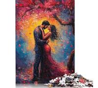 500 Pieces Romantic Couple Under Tree Jigsaw Puzzles Wooden Puzzles for Adults & Teenager Brain Teaser Puzzles For Adults 500pcs (52x38cm)