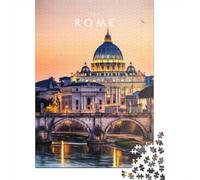 500 Pieces Rome Italy Creative Square Jigsaw Puzzles for Adults And Wooden Puzzles Challenging Game 500pcs (52x38cm)