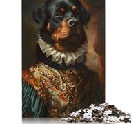 500 Pieces 'Rottweiler Dog Renaissance Jigsaw Puzzles for Adults Wooden Puzzles for Adults Puzzles Learning Educational Toys 500pcs (52x38cm)