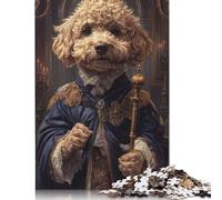500 Pieces Royal Poodle Portrait Puzzle for Adults Puzzles for Adults & Teenager Secret Santa Gifts 500pcs (52x38cm)