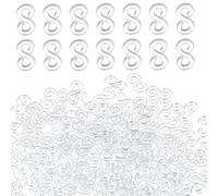 500 Pieces S Clips Loom Bands Clips, Rubber Band Kit Plastic Connectors for Weaving Necklace Jewelry Accessories DIY Craft Making(Clear)
