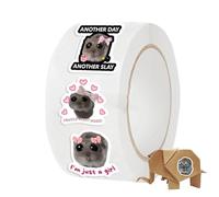 500 Pieces Sad Hamster Sticker, Sad Hamster Meme Sticker, Crying Hamster Sticker, Girly Hamster Decal Cute, Hamster Waterproof Decal, 10 Pattern Hamster Decal for Water Bottles, Laptop