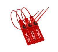 500 Pieces Security Seals Tamper Evident - 28cm PP+PE One-Time Use Plastic Seals with Steel Lock Core for Logistics, Shipping, Containers, Cash Bags(Red,Encoding)