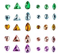 500 Pieces Sewing Gems Acrylic Sewing Crystal Mixed Shapes Sew On Rhinestones with 2 Holes for Clothes Sewing Beads Decorations (Multicolor)