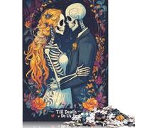 500 Pieces Skeleton_lovers Jigsaw Puzzles for Adults Wooden Puzzle Educational Game for Adult Teenagers 500pcs (52x38cm)