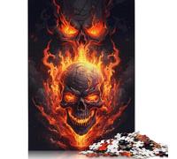500 Pieces Skull Made of Fire Puzzle Jigsaw, Difficulty Puzzle Jigsaw Educational Game Toy Family Decoration 500pcs (52x38cm)