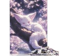 500 Pieces Sleeping Fennec Fox for Adults Difficult Jigsaw Puzzles Wooden Puzzles for Adults Family Entertainment Toys 500pcs (52x38cm)