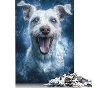 500 Pieces Smiling Jack Russell Terrier Jigsaw Puzzles for Adults Wooden Puzzle Adult Jigsaw Puzzle Home Educational Games DIY Toys 500pcs (52x38cm)