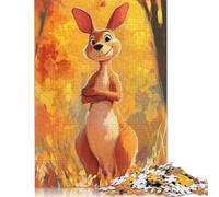 500 Pieces Smiling Kangaroo in Autumn for Adults Difficult Jigsaw Puzzles Puzzles for Teenagers Gifts for Adults Puzzles 500pcs (52x38cm)
