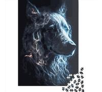 500 Pieces Smoke Dog Creative Square Jigsaw Puzzles for Adults And Wooden Puzzles Challenging Game 500pcs (52x38cm)