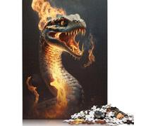 500 Pieces Snake with Fire Square Jigsaw Puzzles for Adults And Wooden Puzzles Children Puzzles 500pcs (52x38cm)