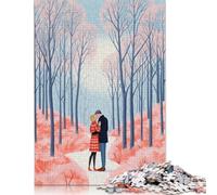 500 Pieces Snowflakes And Kiss Jigsaw Puzzles for Adults Wooden Puzzles for Adults & Teenager Family Activity Jigsaw Puzzles 500pcs (52x38cm)