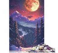 500 Pieces Snowy Mountains at Night Puzzles Jigsaw Adults Difficulty Jigsaw Puzzle Relaxing Games Toy 500pcs (52x38cm)