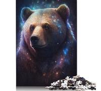 500 Pieces Space Art Brown Bear Puzzles Jigsaw Adults Difficulty Jigsaw Puzzle Relaxing Games Toy 500pcs (52x38cm)