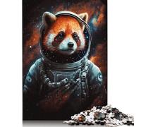 500 Pieces Space Astronaut Red Panda Puzzle Jigsaw Adults Jigsaw Difficulty Jigsaw Educational Game Toy Family Decoration 500pcs (52x38cm)