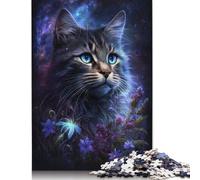 500 Pieces Space Cat Jigsaw Puzzles for Adults Jigsaw Puzzle for Family Time Brain Challenge 500pcs (52x38cm)