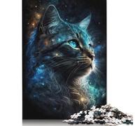 500 Pieces Space Cosmic Cat Jigsaw Puzzles Difficulty Jigsaw Puzzles Education Games Toys 500pcs (52x38cm)