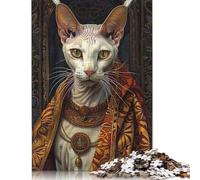 500 Pieces Sphynx Cat Jigsaw Puzzles Wooden Puzzles for Adults & Teenager Brain Teaser Puzzles For Adults 500pcs (52x38cm)