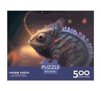 500 Pieces Spirit Animal Chameleon Creative Square Wooden Jigsaw Puzzles for Adults Educational Game Challenge Toy 500pcs (52x38cm)