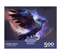 500 Pieces Spirit Animal Raven Creative Square Wooden Jigsaw Puzzles for Adults Educational Game Challenge Toy 500pcs (52x38cm)