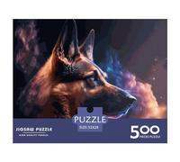 500 Pieces Spirit German Shepherd Jigsaw Square Puzzle for Adults Wooden Puzzles Unique Challenge Games 500pcs (52x38cm)