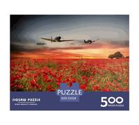 500 Pieces Spitfire Fighter Square Jigsaw Puzzles for Adults And Wooden Puzzles 500pcs (52x38cm)