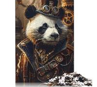 500 Pieces Steampunk Panda Animal Jigsaw Puzzle Wooden Puzzles for Adults & Teenager for Adults& Teens Age 12 Years Up 500pcs (52x38cm)