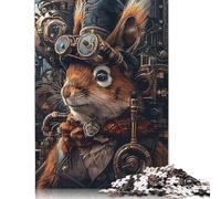 500 Pieces Steampunk Squirrel Animal Jigsaw Puzzle Wooden Puzzles for Adults & Teenager for Adults& Teens Age 12 Years Up 500pcs (52x38cm)