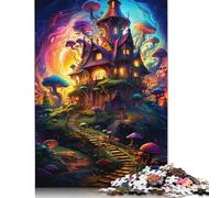 500 Pieces Strange Colorful Mushroom Hut Jigsaw Puzzles Difficulty Jigsaw Puzzles Education Games Toys 500pcs (52x38cm)