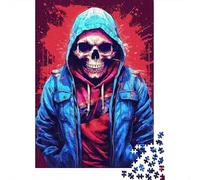 500 Pieces Street Cred Skull Square Jigsaw Puzzles for Adults And Wooden Puzzles 500pcs (52x38cm)